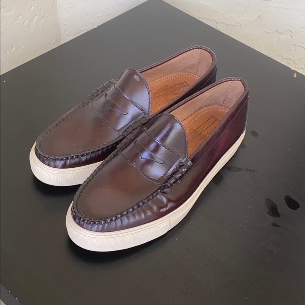 Burgundy leather shoes